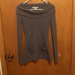 Long gray sweater top